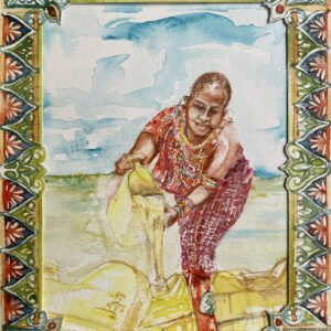maasai woman filling water