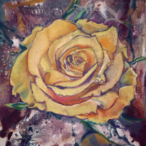Yellow Rose Acrylic Oil on canvas