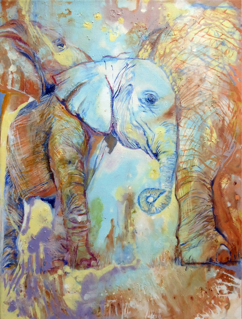 elephant family painting