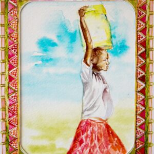 painting of girl carrying water